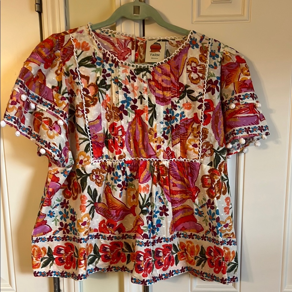 Women's Multicolor Floral Top Farm Rio